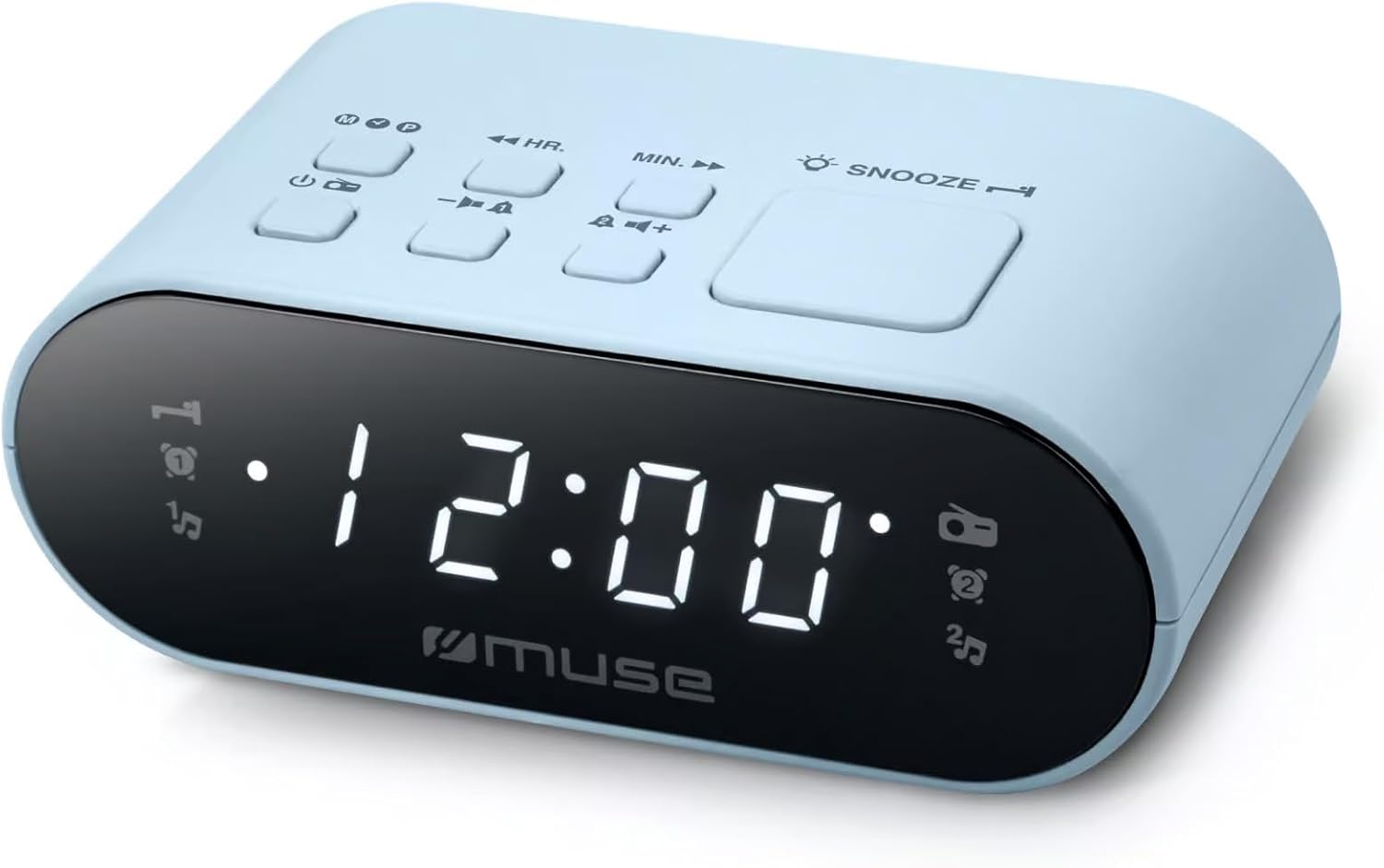 RADIO RELOJ MUSE M-10 LA FM AZUL CLARO