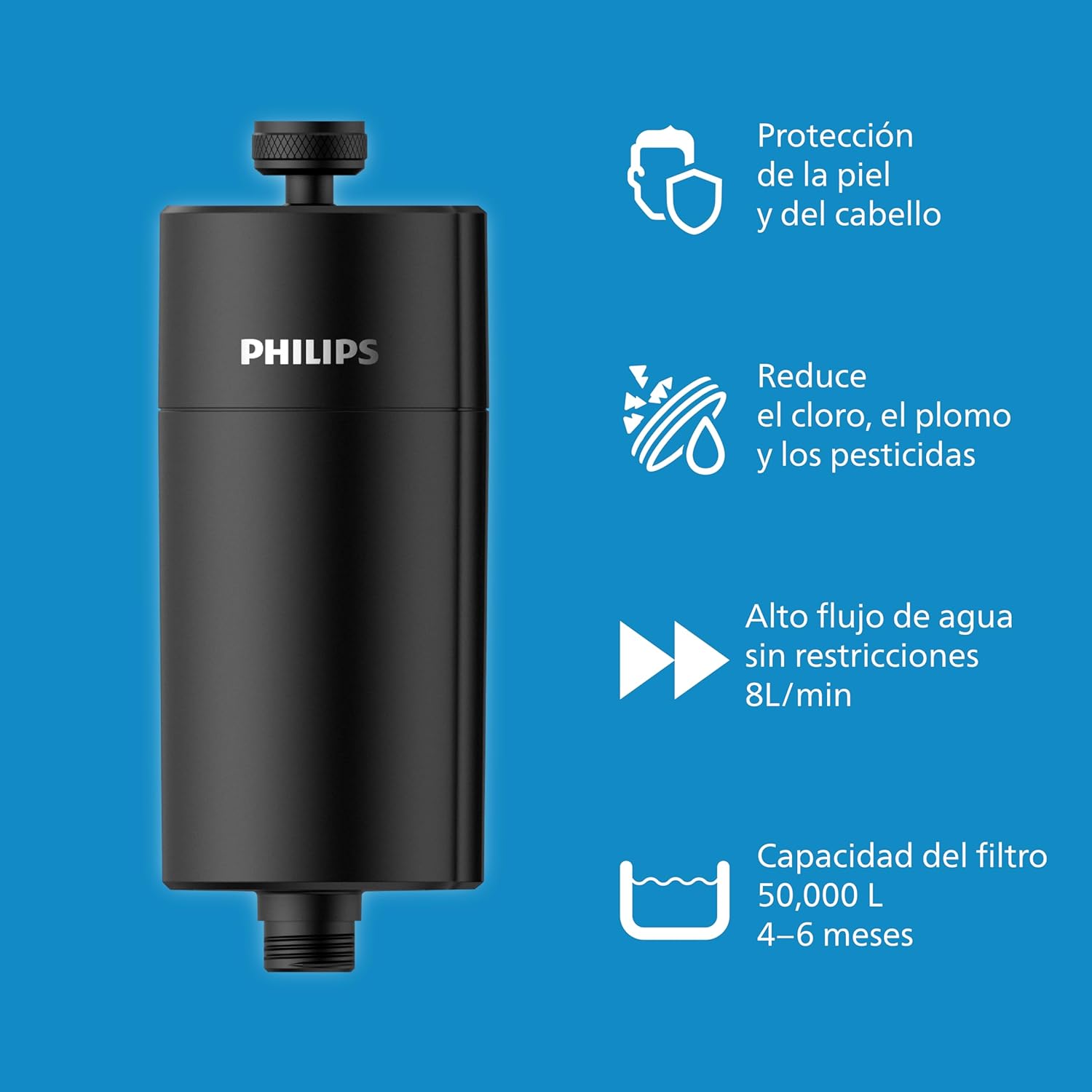 FILTRO PHILIPS AWP1775BK DUCHA NEGRO 50000L