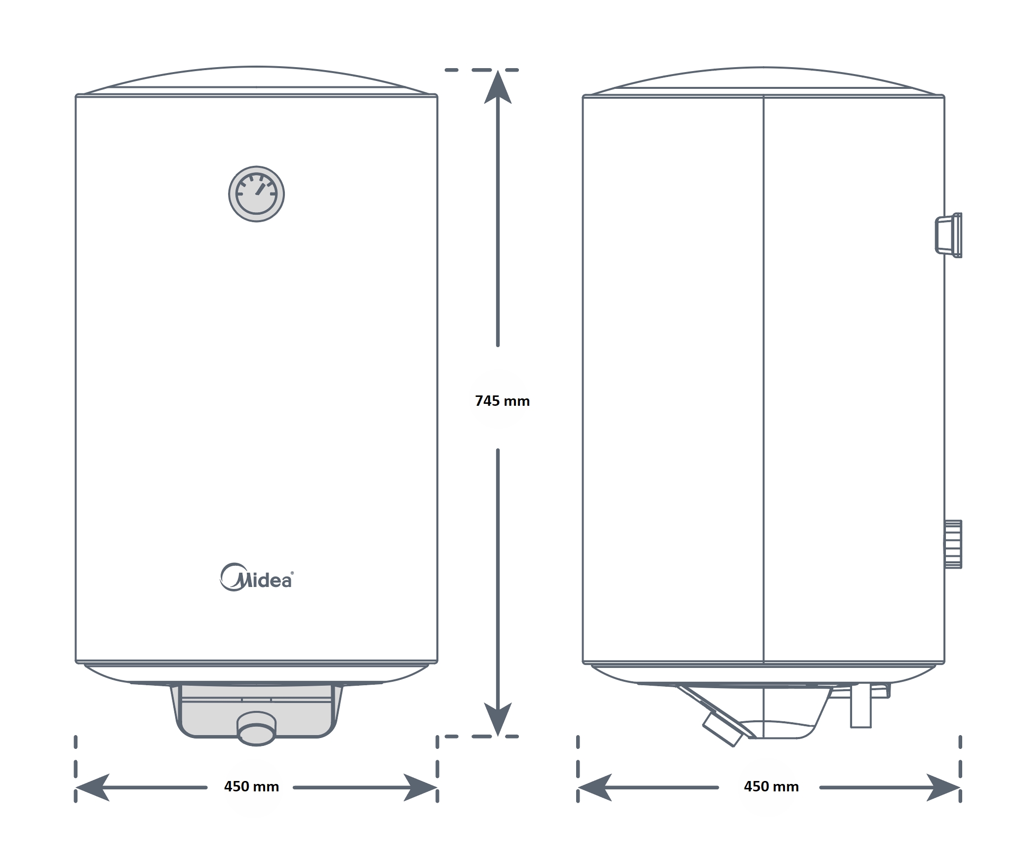 TERMO MIDEA TE03080 LUME CYLINDER 80L CLASE C