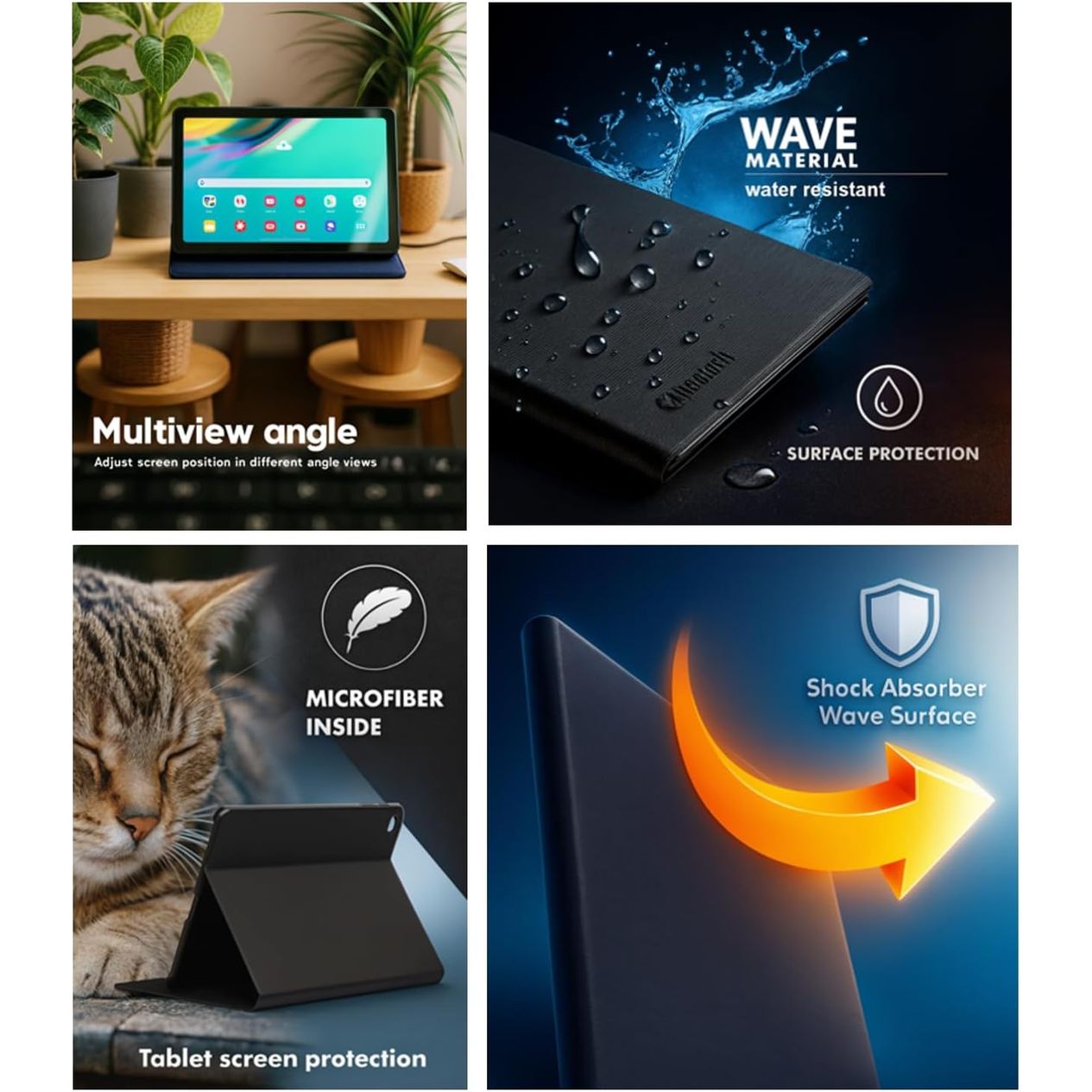 FUNDA Y TECLADO BT SILVER HT TAB A9+/A11+ 11 NEGRA