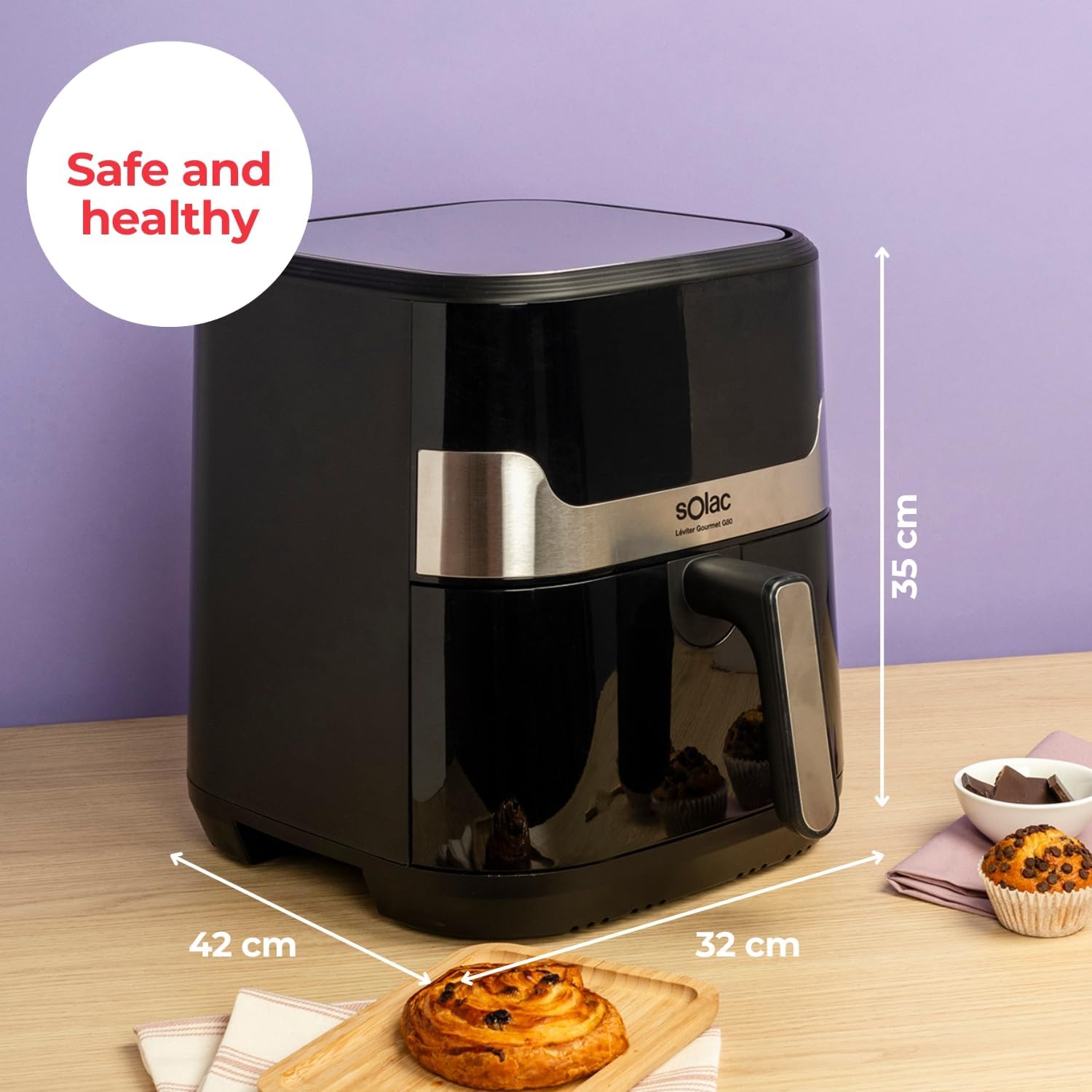 FREIDORA AIRE SOLAC FA1701 8L 8PROGRAMAS DIG NEGRA