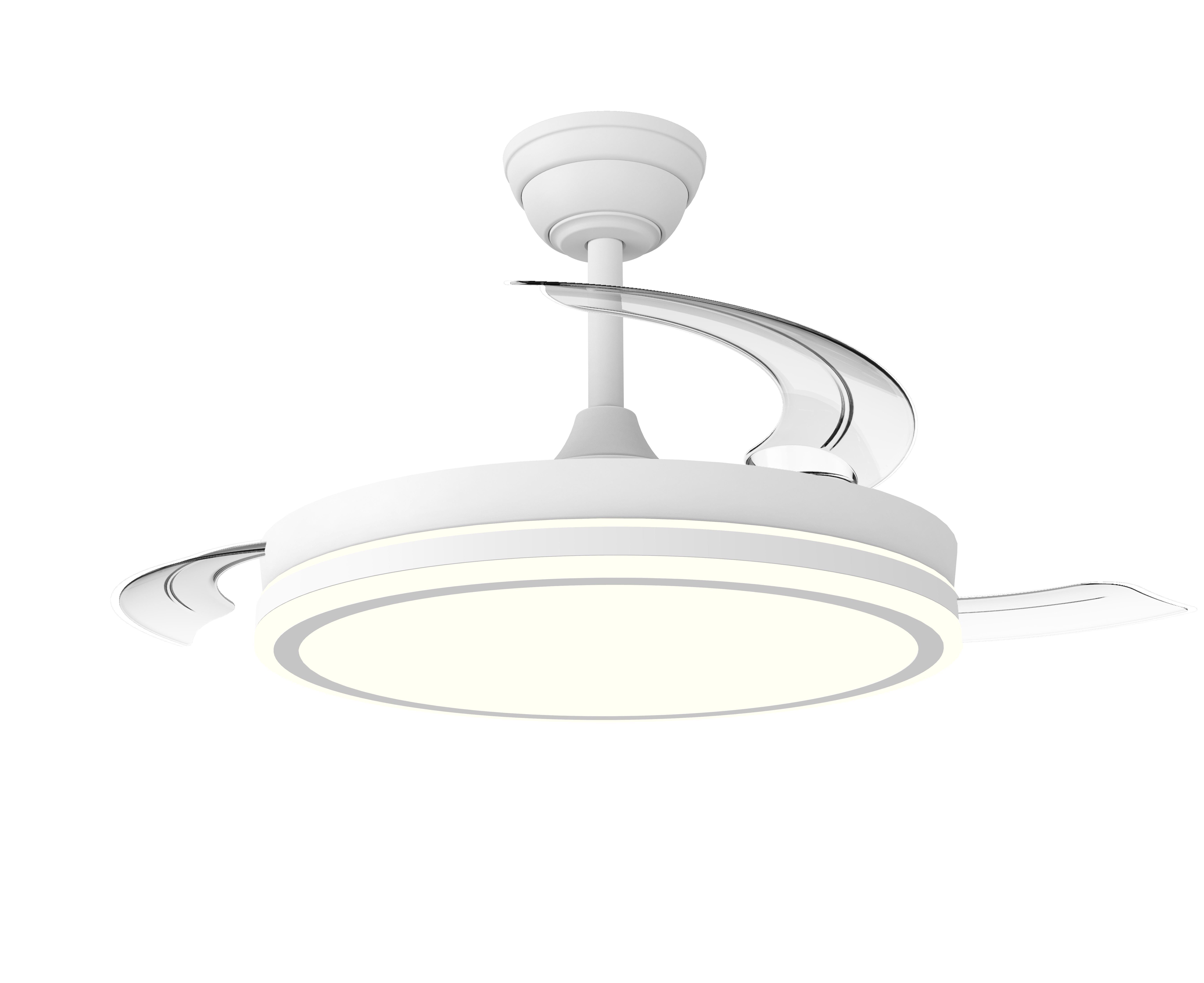 VENTILADOR TECHO CRISTAL NIGHT ECO RETRAC 48W WH
