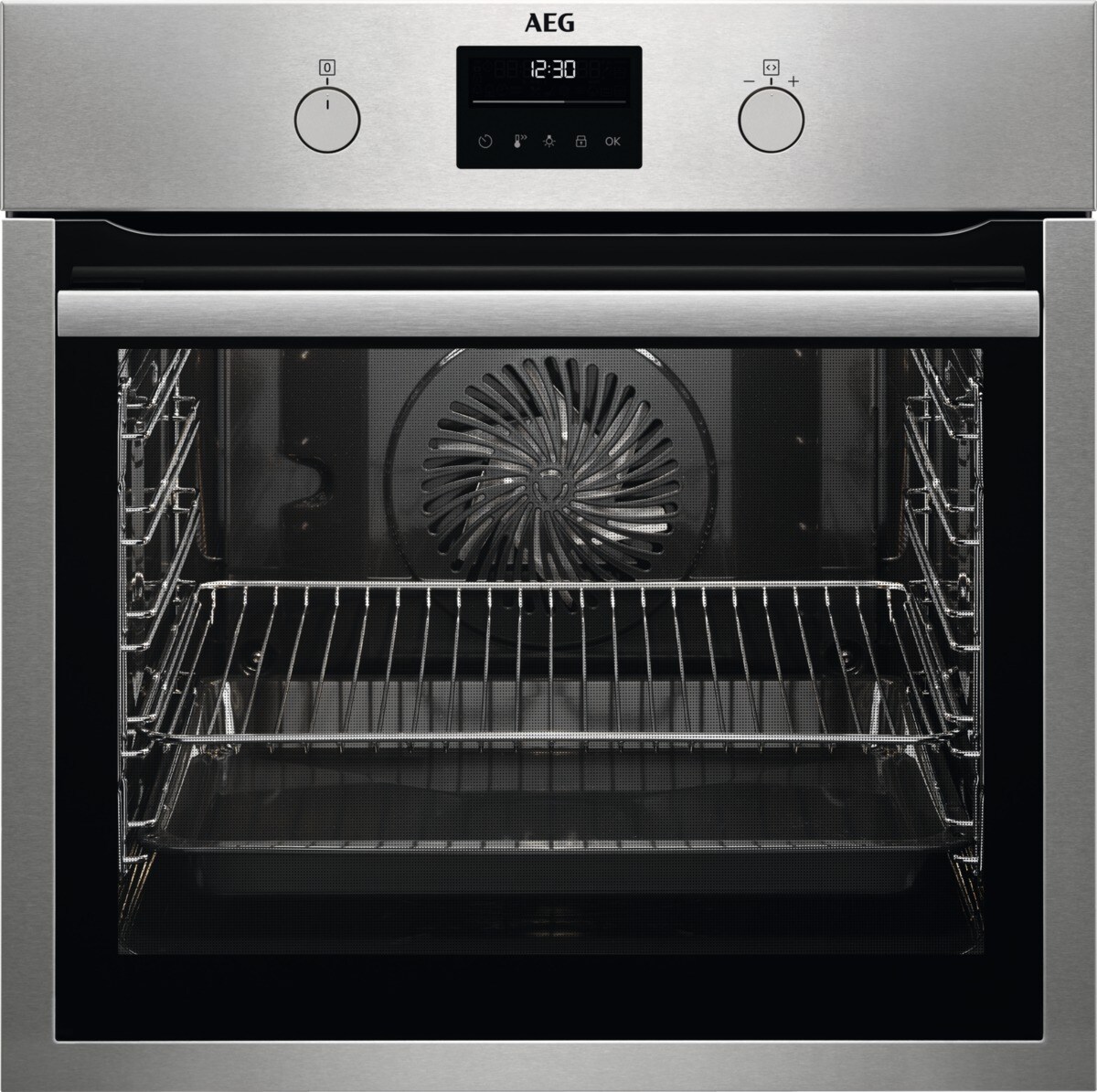 Horno pirolítico AEG BPS335160M, Serie 6000 SurroundCook, 9 funciones, 3 ciclos de pirólisis, carril telescópico, clase A+, inox