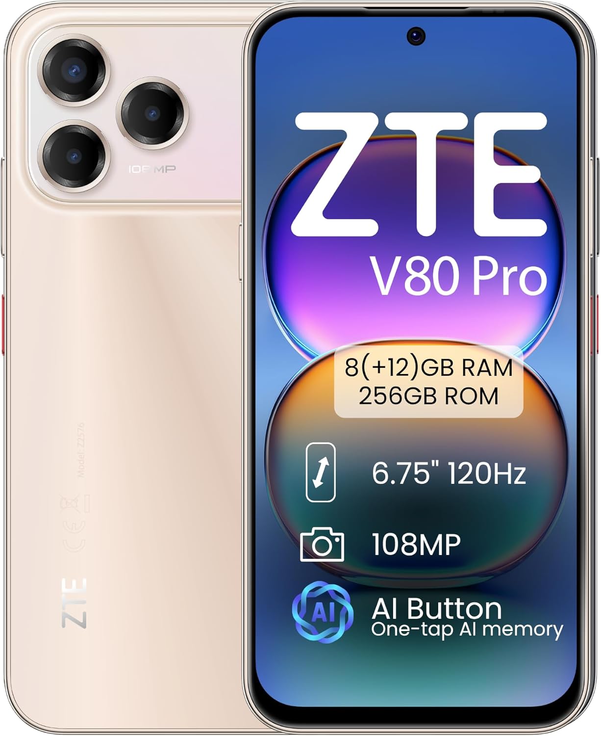 SMARTPHONE ZTE V80 PRO 8/256 6,75" PETAL GOLD