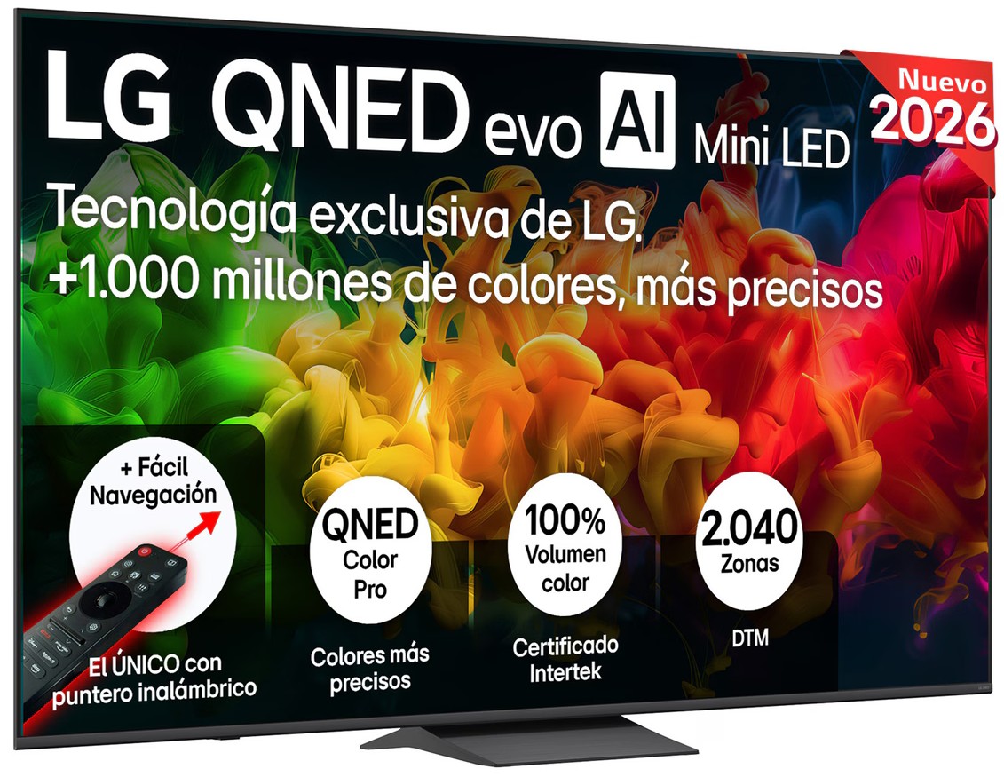 Televisor QNED Mini LED LG 85QNED81B6A 85 pulgadas, 4K, 60 Hz, HDR10, webOS 26, negro