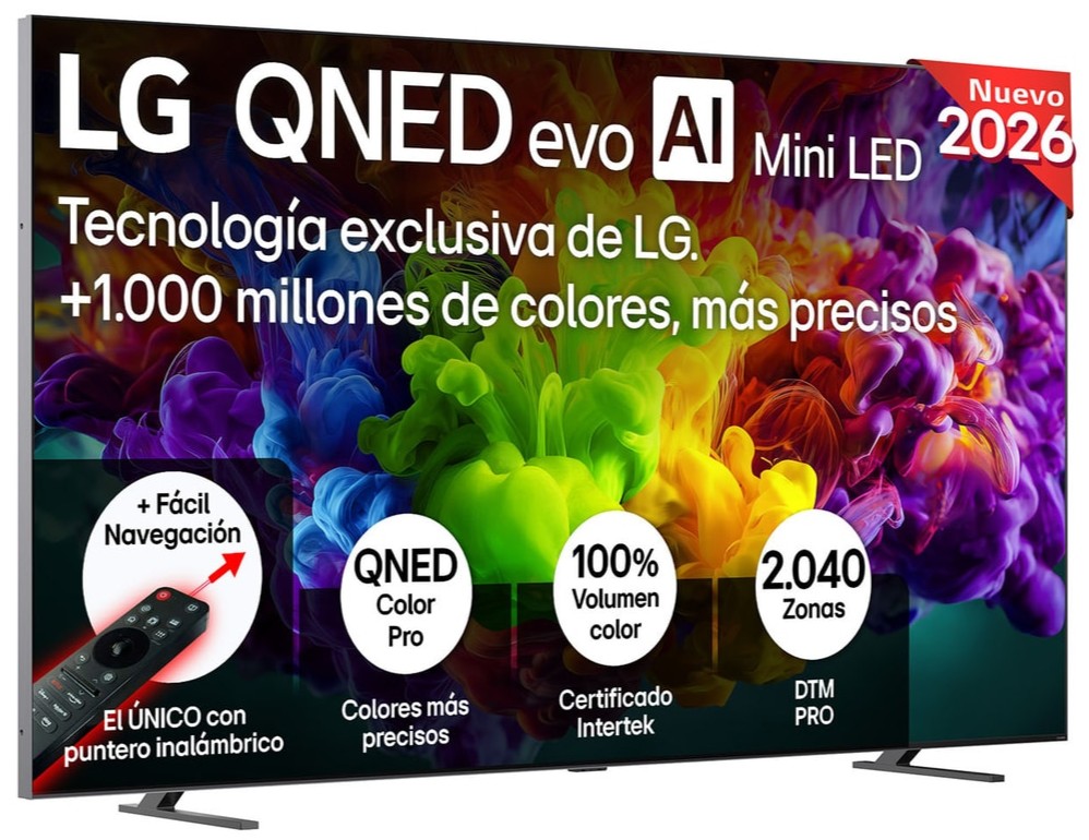Televisor QNED Mini LED LG 115QNED93B6 115 pulgadas, 4K, 120 Hz, Dolby Vision, webOS 26, negro