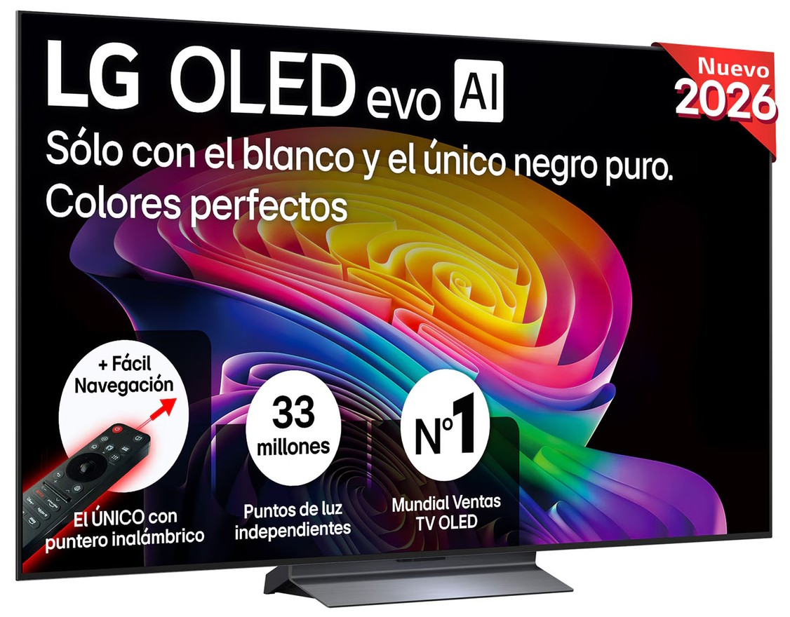 Televisor OLED evo LG OLED65C64LA 65 pulgadas, 4K, 120 Hz, Dolby Vision, webOS 26, negro