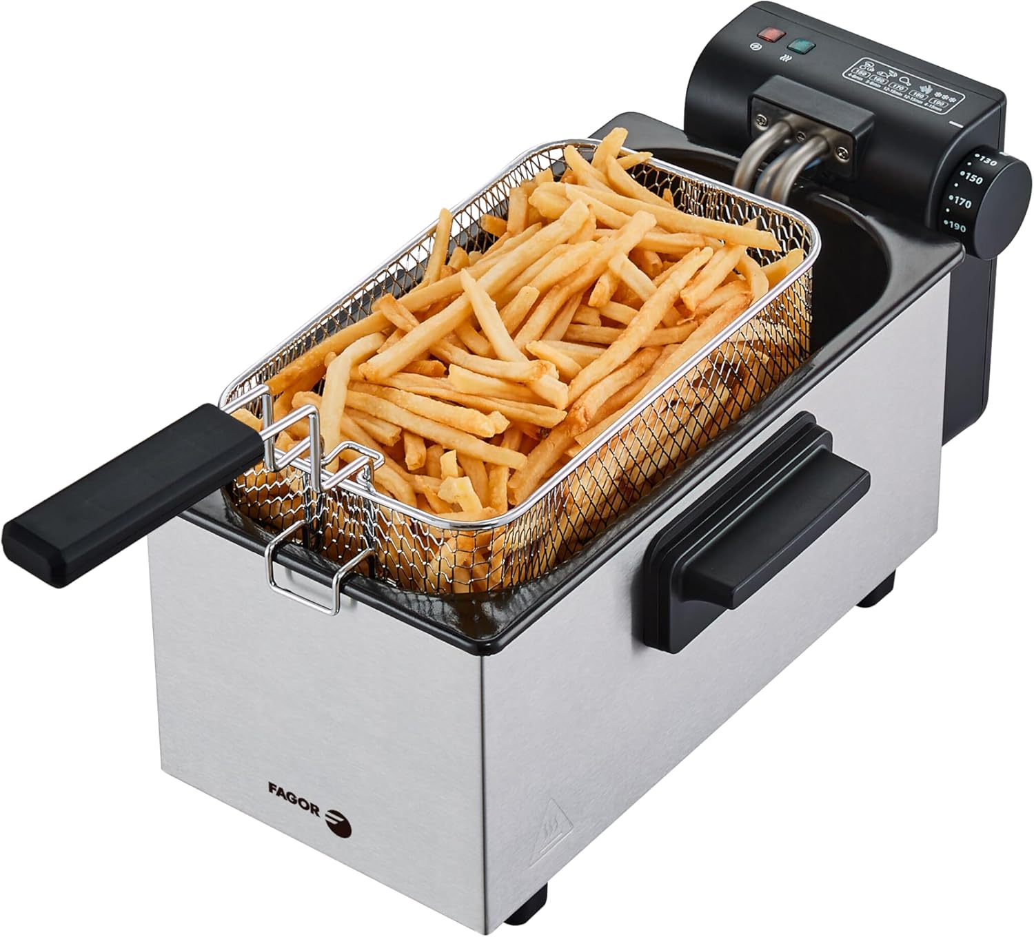 Freidora eléctrica de aceite Fagor EasyFry, 3 litros, 2000W, hasta 190º, inox