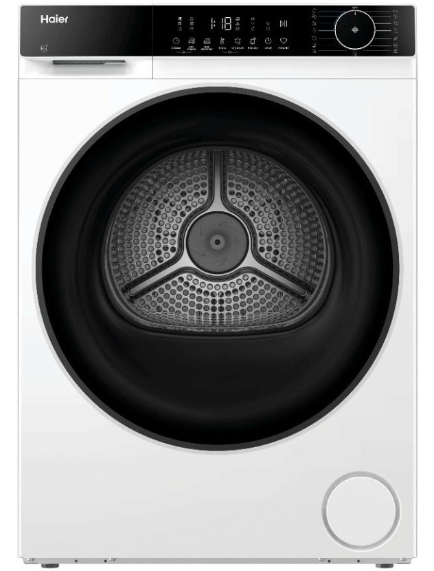 Secadora con bomba de calor Haier HD90-A357U1-S, 9 kg, clase A, 1,09 kWh/ciclo, 64 dB, WiFi, Inverter, blanco
