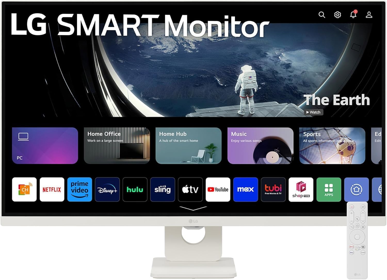Smart Monitor LG 32U721SA-W, 31,5 pulgadas, 4K UHD, VA, webOS, HDR10, HDMI, USB-C, blanco