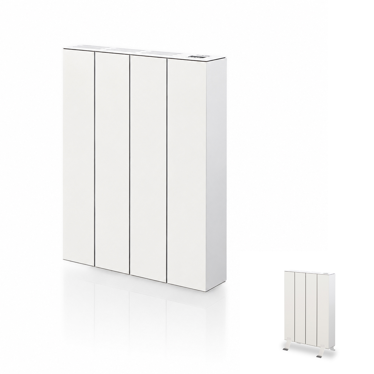 Emisor térmico seco HJM ELIAN 500B, 500 W, 4 elementos, programable 24/7, instalación en pared o suelo, blanco