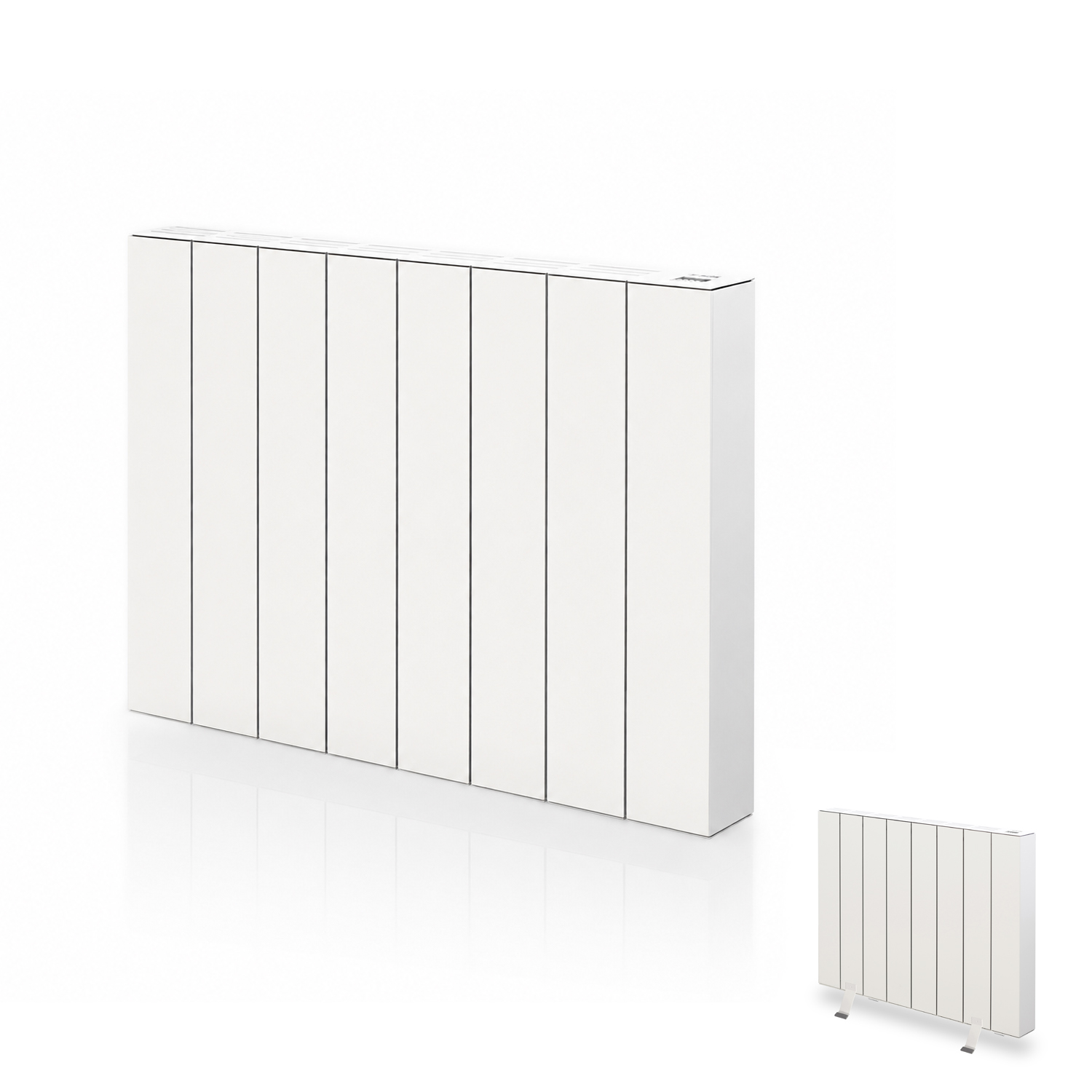 Emisor térmico seco HJM ELIAN 1500B, 1500 W, 8 elementos, programable 24/7, instalación en pared o suelo, blanco