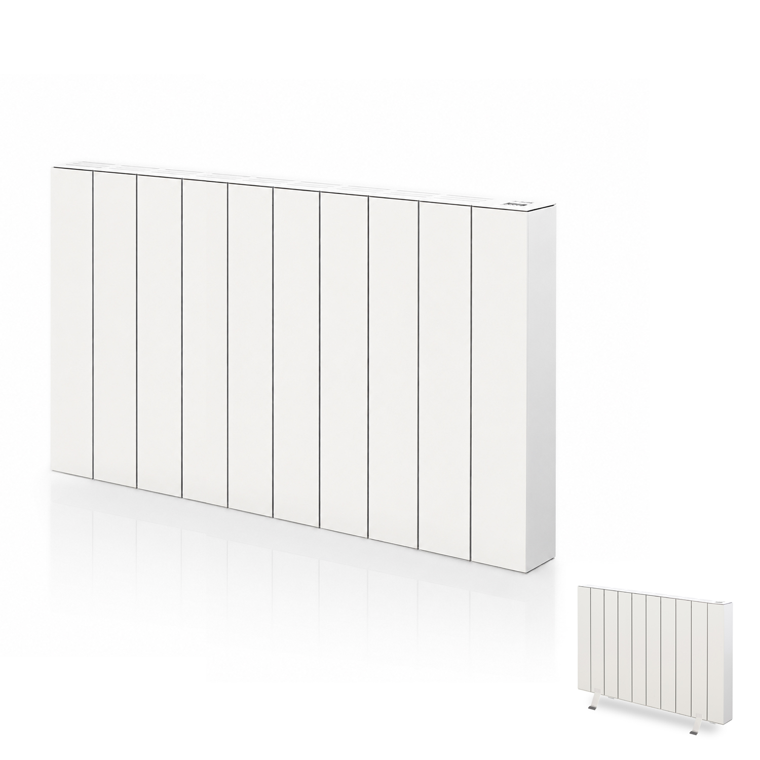 Emisor térmico seco HJM ELIAN 2000B, 2000 W, 10 elementos, programable 24/7, instalación en pared o suelo, blanco