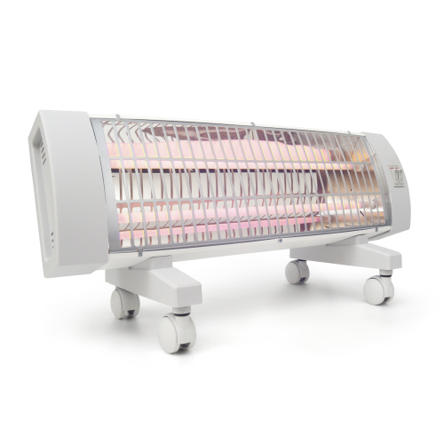 Calefactor infrarrojo de cuarzo HJM 303-N, 600/1200 W, 2 niveles de calor, ruedas giratorias, sistema antivuelco, portátil