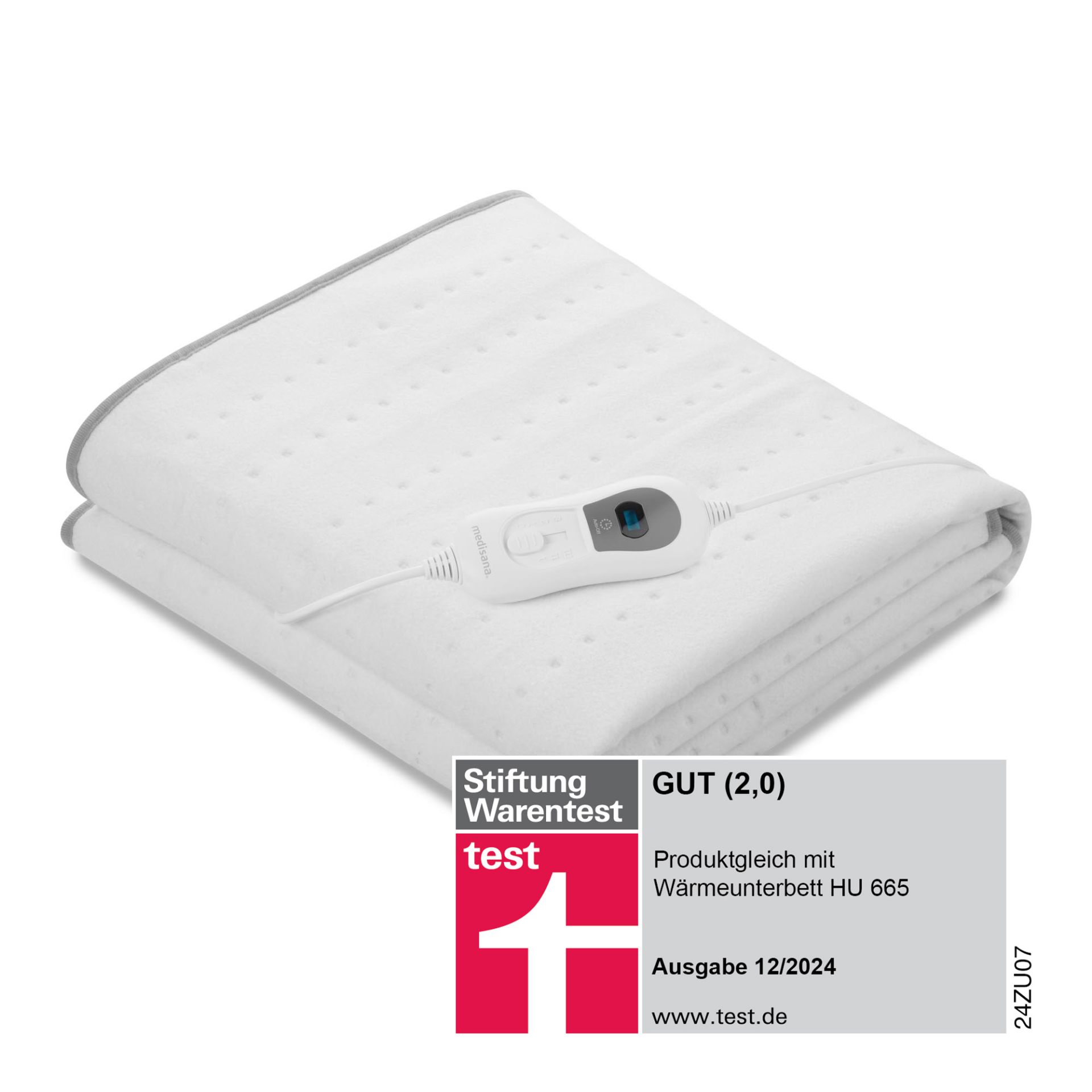 Calientacamas eléctrico Medisana HU 666, 150 x 80 cm, 60 W, 3 niveles, apagado automático 180 min, protección sobrecalentamiento, lavable a 30 °C